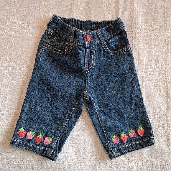 Gymboree soft jean girls 6-12 months pants, Strawberry Sweetheart line - Picture 1 of 4